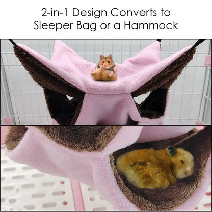 Warm Hamster Hammock Hanging Bed House Winter Small Animal Squirrel Guinea Pig Double-Layer Plush Cotton Nest Pet Supplies