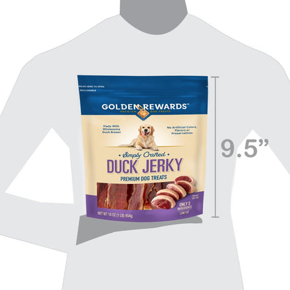 Duck Flavor Premium Jerky Dry Training Treats for All Dogs, 16 Oz.