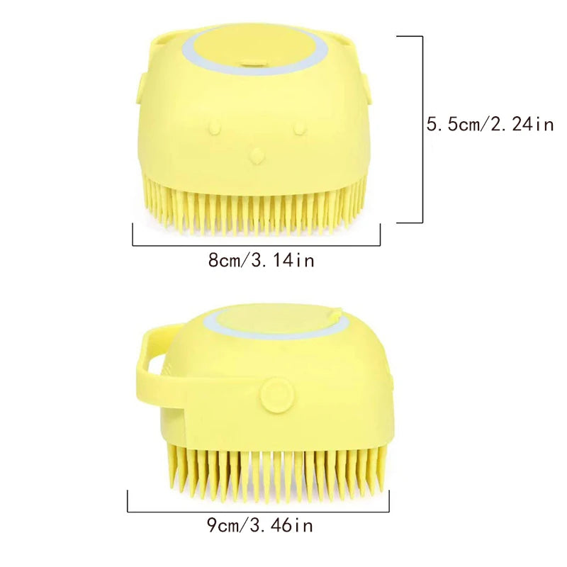 Pet Bath Brush Dog Cat Massage Shampoo Dispenser Silicone Pet Hair Comb Grooming Tool Puppy Hair Removal Brushes Pets Supplies